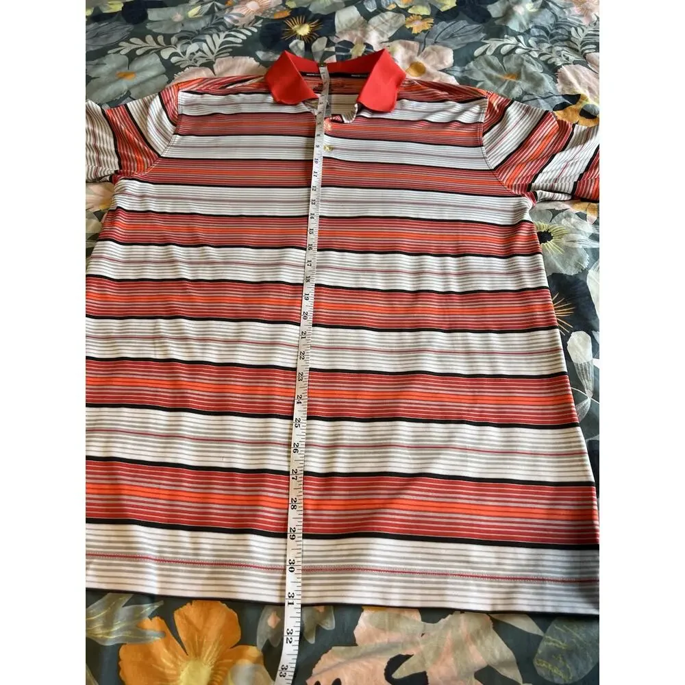 Nike Golf Polo Men's Medium Dri Fit Orange Red Short Sleeve - Picture 8 of 9